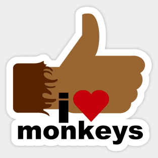 I Love Monkeys Sticker